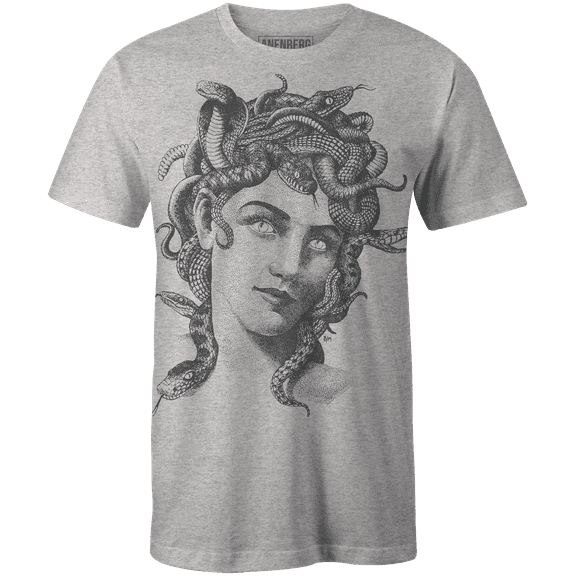 Anenberg, Medusa Classic American Made Mens Heather Gray Crew Neck Tee Shirt