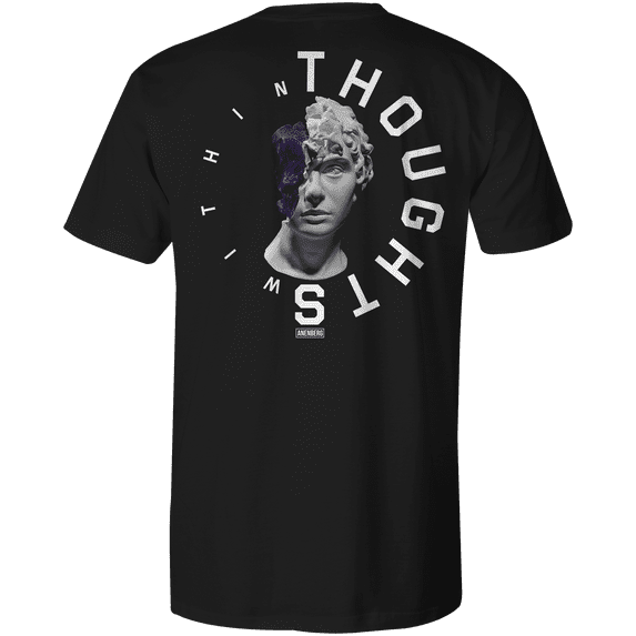 Anenberg, Thoughts Within Classic American Made Mens Black Crew Neck Tee Shirt