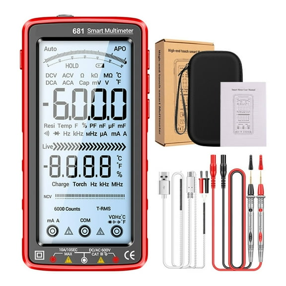 Aneng 681 Rechargeable Digital Professional Multimeter Non-Contact Voltage Tester Ac/Dc Voltmeter Lcd Screen Current Tester
