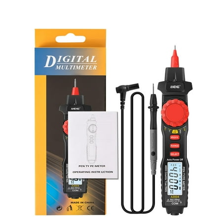 Aneng A3004 Digital Pen Multimeter Auto Ncv Ac/Dc Voltmeter Ammeter Ohmmeter Resistance Meter With Capacitance Diode Test Continuity Alarm Backlit Lcd Screen With Data Hold Flashlight