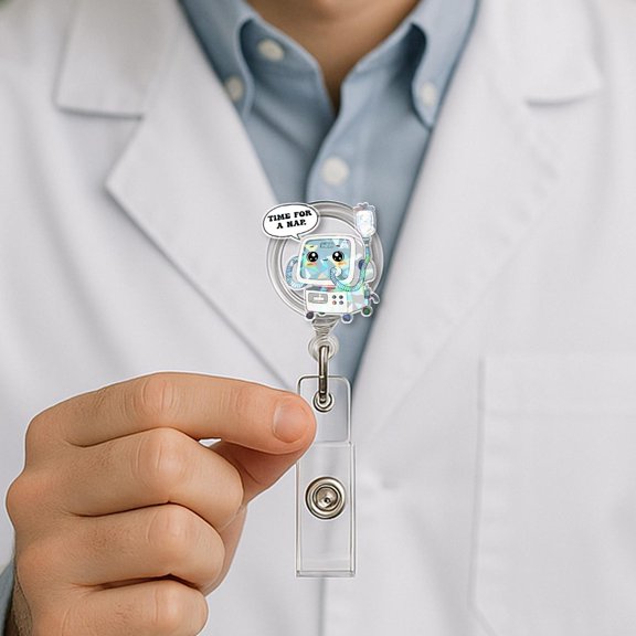 Anesthesia Machine Badge Reel: Funny OR Nurse ID Clip