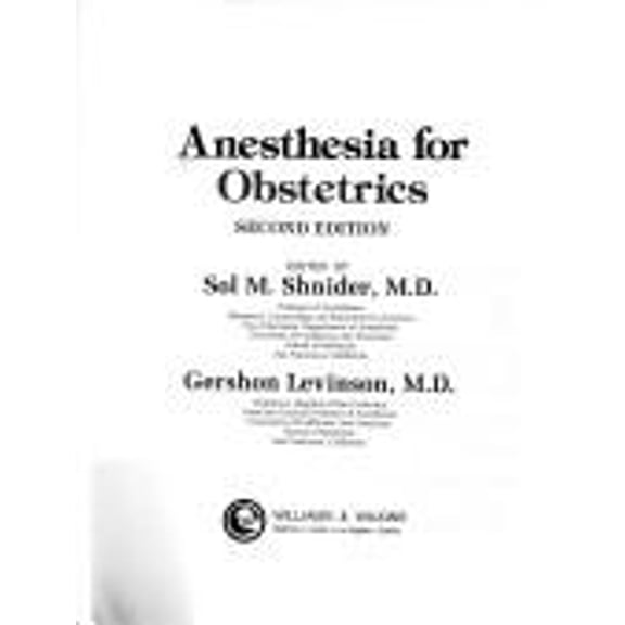 Pre-Owned Anesthesia for Obstetrics (Hardcover) 9780683077506