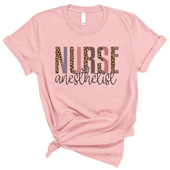 Anesthetist Nurse Leopard Print Shirt Unisex 2X-Large Pink