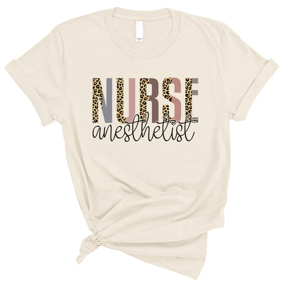 Anesthetist Nurse Leopard Print Shirt Unisex X-Small Natural