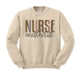 thumbnail image 1 of Anesthetist Nurse Leopard Print Sweatshirt Unisex Small Sand, 1 of 5
