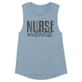 thumbnail image 1 of Anesthetist Nurse Leopard Print Women's Muscle Tank Medium Stonewash Denim, 1 of 5
