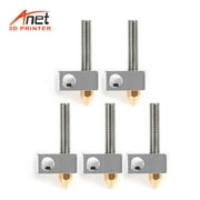 Anet 15Pcs/Pack 0.4mm Brass Nozzle Extruder Print Head + Block Hotend + 1.75mm Throat Tubes Pipes for Anet A8 A6 Ender 3 3D Printer Accessories