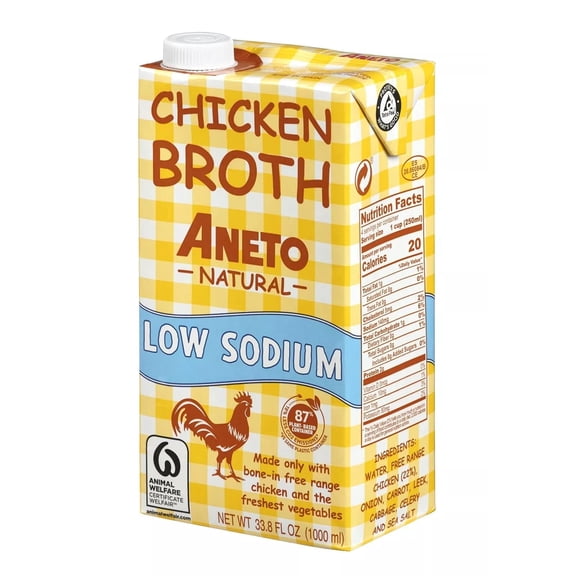 Aneto Low Sodium Chicken Broth 1 Lt - Pack Of 6