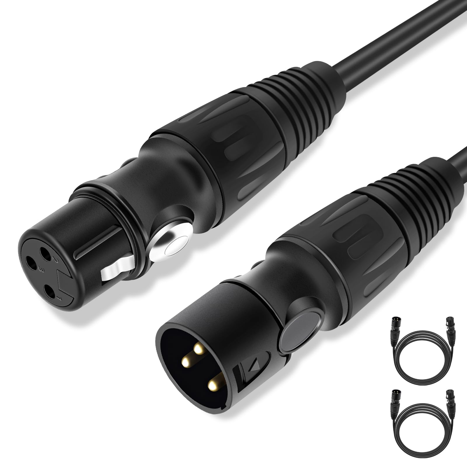 Anewbig XLR Cables,25ft 2 Pack Microphone Cable, 3 Pin XLR Balanced
