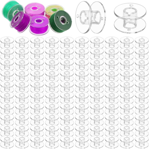 Anewi Class 15 Bobbins, Clear Plastic Sewing Machine Bobbins for Embroidery Machines, SA156 Sewing Accessories and Essential Replacement Parts, 10 Pcs
