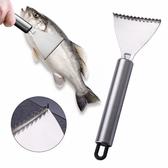 Anewi Fish Scaler Stainless Steel Fish Scale Remover, Professional Heavy Duty Fish Descaler Tool and Sawtooth Scraper for Fast Kitchen Seafood Cleaning