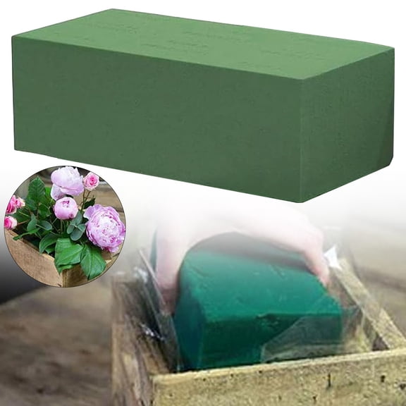 Anewi Floral Foam Blocks, Green Wet and Dry Plant Foam Brick for Fresh and Artificial Flower Arrangement, Florist Supplies for DIY Arts and Crafts, 1-Pack