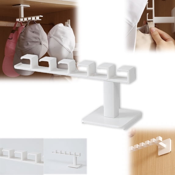 Anewi Hat Organizer and Closet Storage Rack, Over the Door and Wall Mounted Hanging Baseball Cap Holder for Scarves, Handbags, Towels, Clothes, 1 Pack