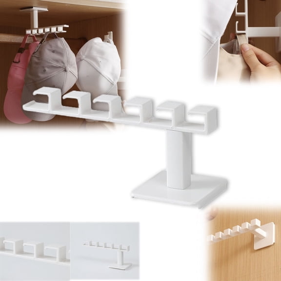 Anewi Hat Organizer and Closet Storage Rack, Over the Door and Wall Mounted Hanging Baseball Cap Holder for Scarves, Handbags, Towels, Clothes, 1 Pack