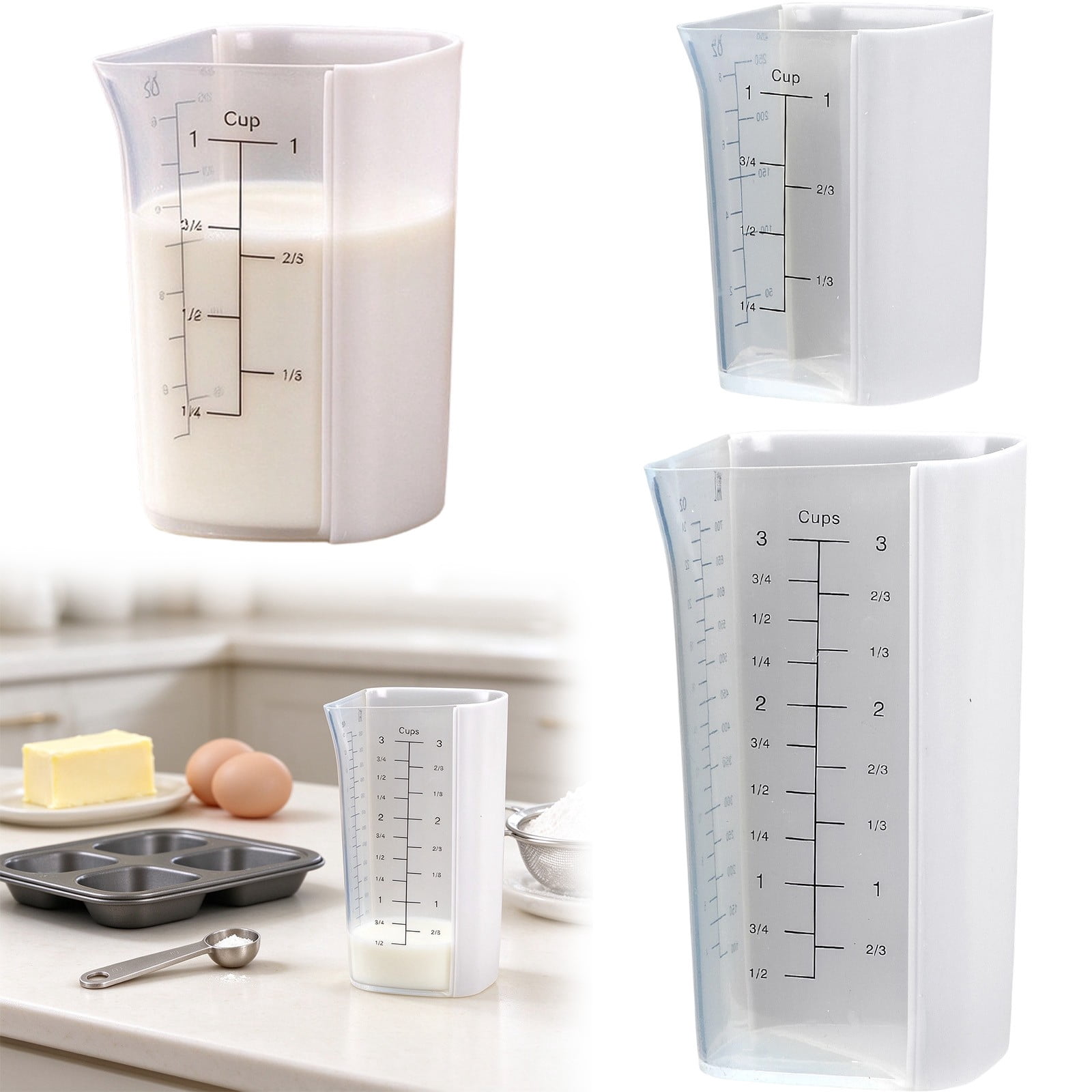 Anewi Liquid Measuring Cup, Silicone Measuring Pitcher With Clear Scale ...