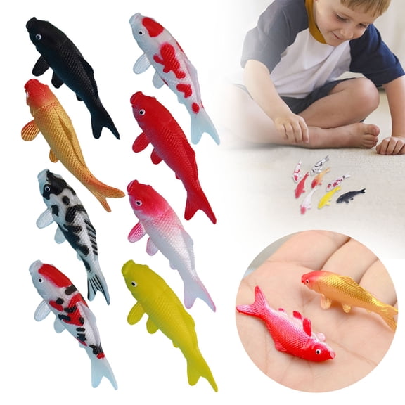 Anewi Mini Koi Fish Goldfish Figurines, Tiny Plastic Carps for Fairy Garden Supplies, Miniature Ocean Animal Figures, Small Resin Goldfish Ornament, 1-Pack