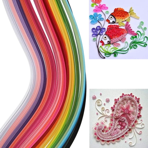 Anewi Paper Quilling Strips Set, Multi-Color Craft Paper for DIY Origami Star, Handcraft Quilling Supplies for Adults, 3mm Width, 54cm Length, 1-Pack