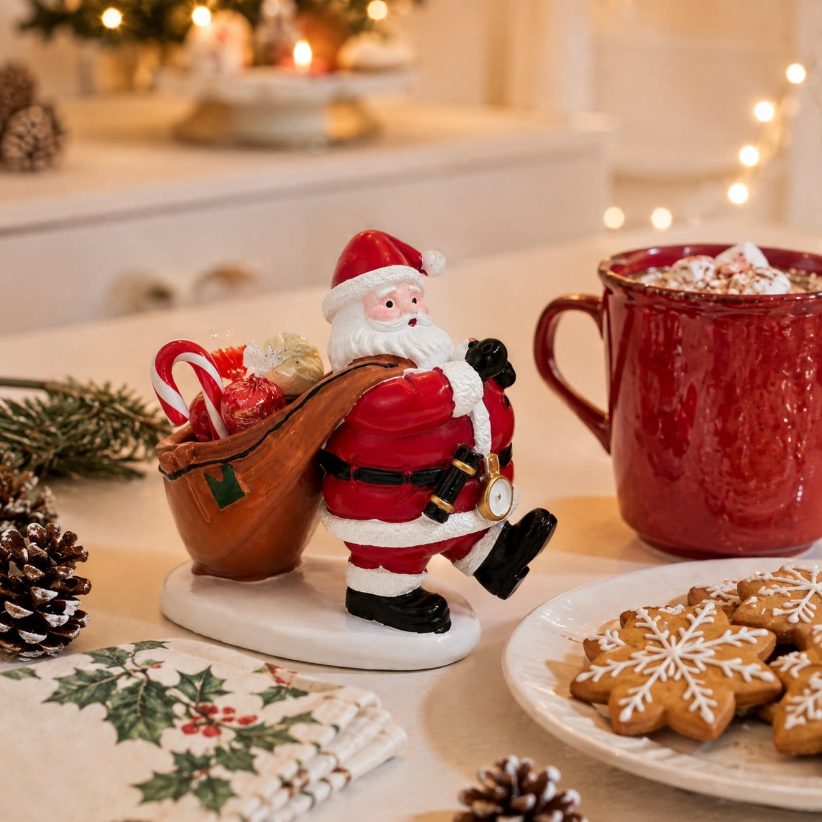 Santa Items Anewi Santa Candy Holder Figurine Resin Santa Statue With Storage Bowl ...