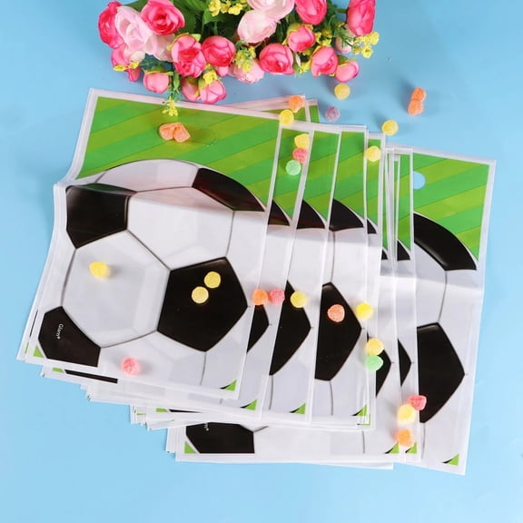 Anewi Soccer Gift Bags for Football Themed Birthday Party Favors, Durable Treat Candy Goodie Bags for Team Snacks, Sports Party Decorations, 10 Piece