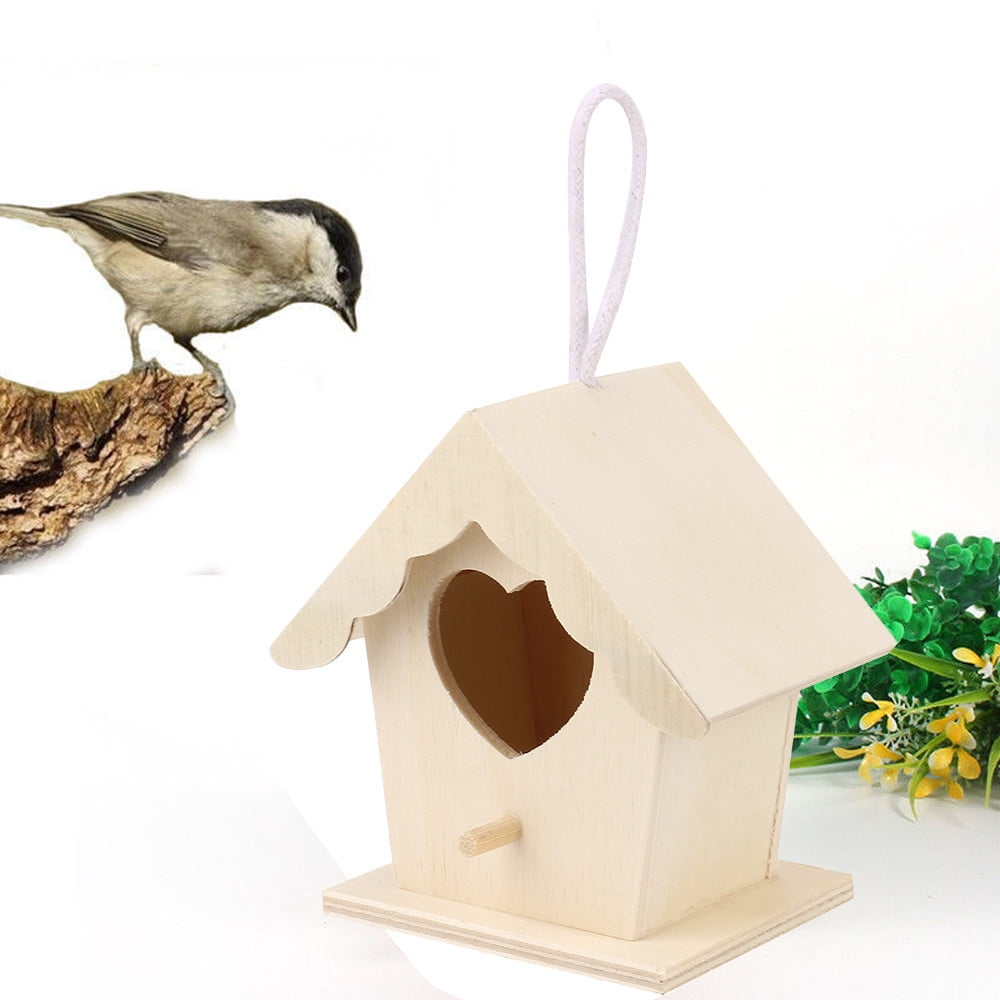 Anewi Weather Treated Wooden Blue Bird House, Waterproof Outdoor ...