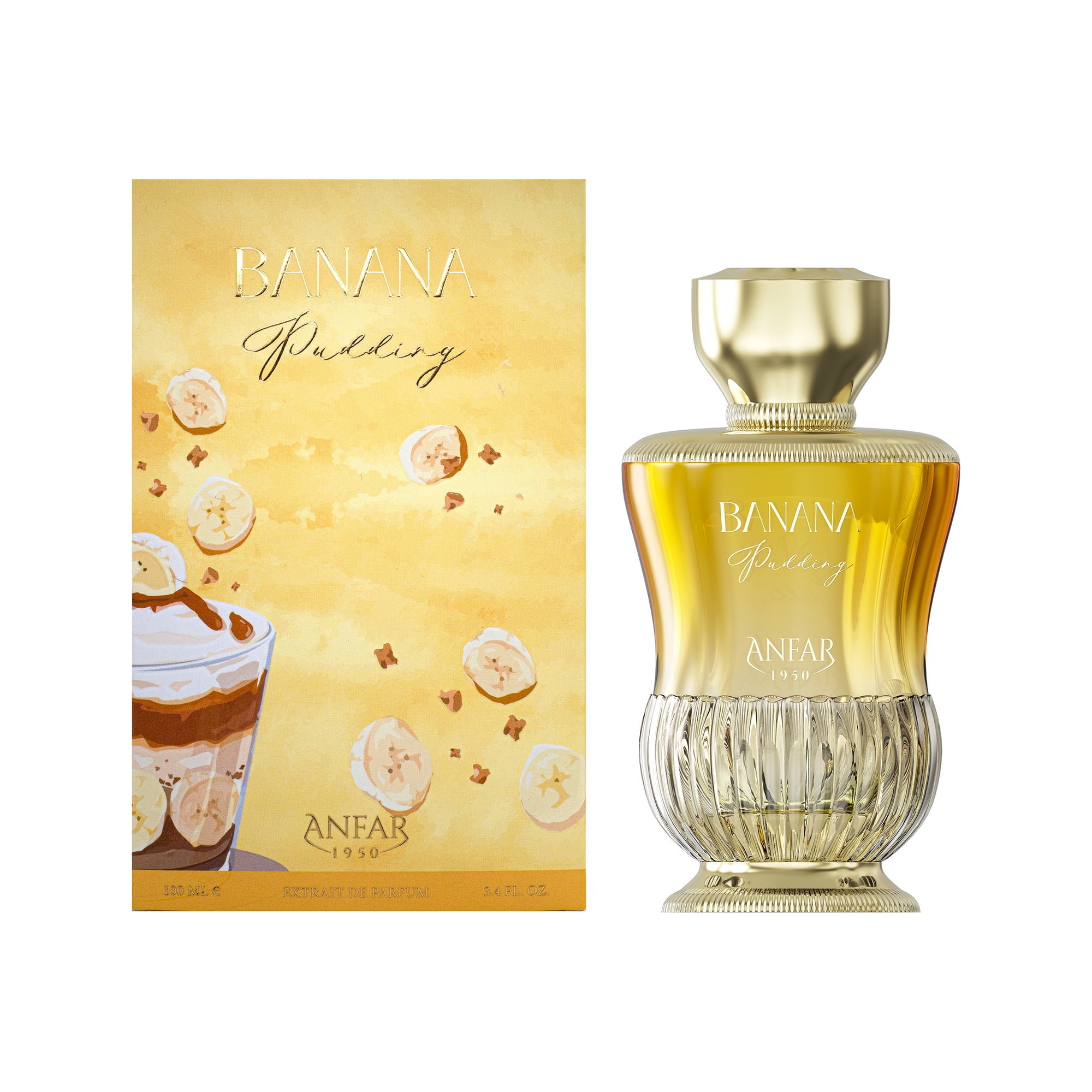 Anfar Banana Pudding - Perfume for Women - Fruity Floral Fragrance - Notes of Banana, Pear, Jasmine, Vanilla, Sandalwood, and Coconut - 3.4 oz