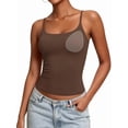 thumbnail image 1 of Anferry Women's Fitted Camisole Tank Top with Removable Bra Pads, Adjustable Spaghetti Straps, High Stretch Breathable Sleeveless Double Lined Cami for Workout Daily Loungewear, 1 of 8