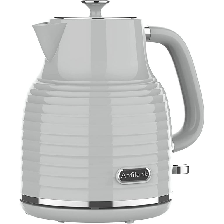 Anfilank 1.7L Cordless Electric Kettle, Plastic Tea Kettle with Water  window And LED Light, Cream 