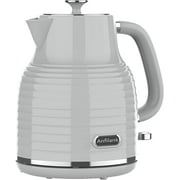 Anfilank 1.7L Cordless Electric Kettle, Plastic Tea Kettle with Water window And LED Light, Auto Shut-off & Boil-Dry Protection, Grey