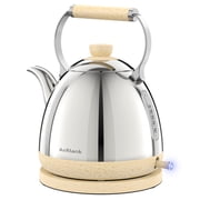 Anfilank Retro Electric Water Kettle, 1.7‑Liter 1500W Fast Boil Hot Water Boiler, Stainless‑Steel Kettle with Wood‑Grain Handle, LED Indicator Light, Auto Shut‑