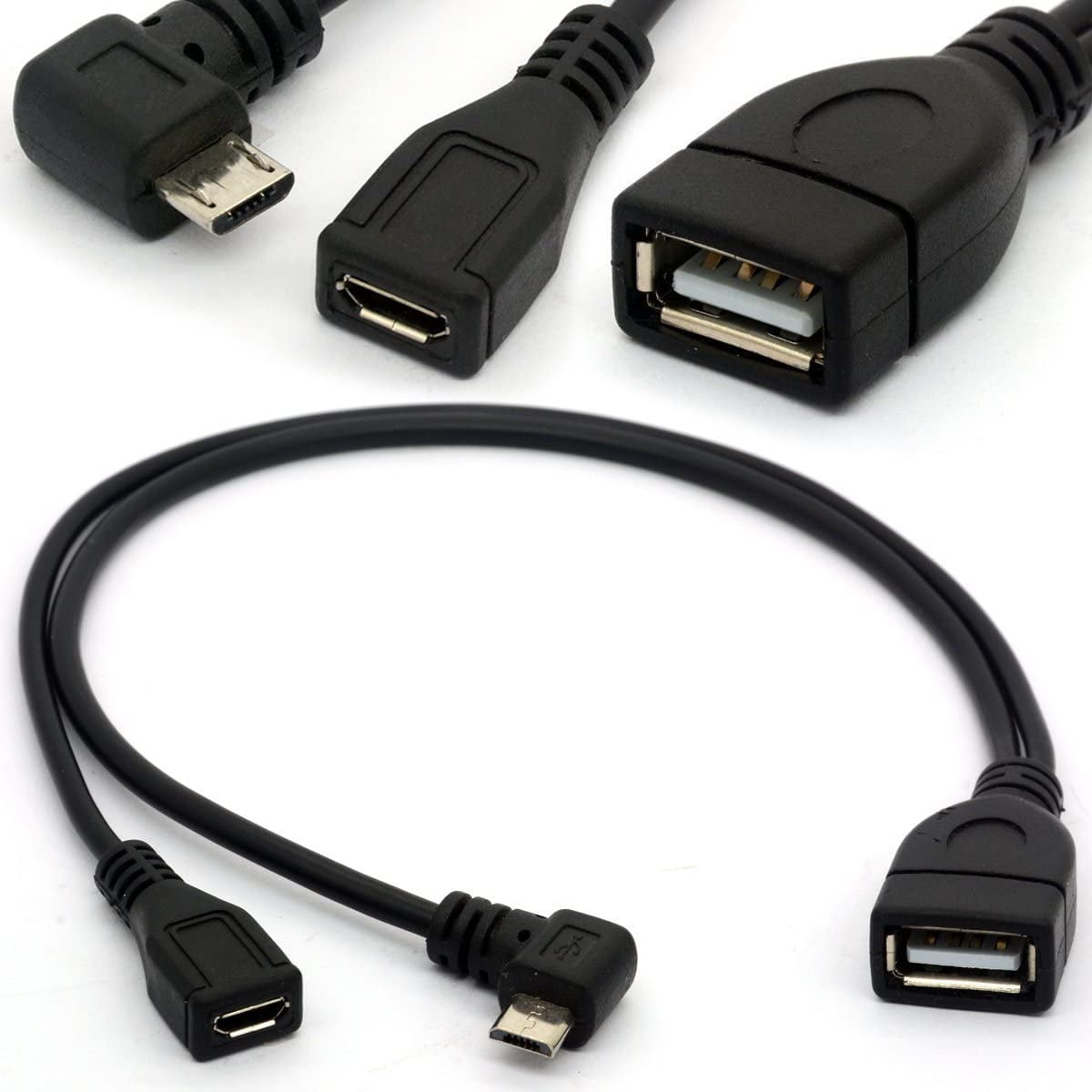Ang Micro USB Y Splitter Cable OTG Power Enhancer Cord USB 2.0 A Female