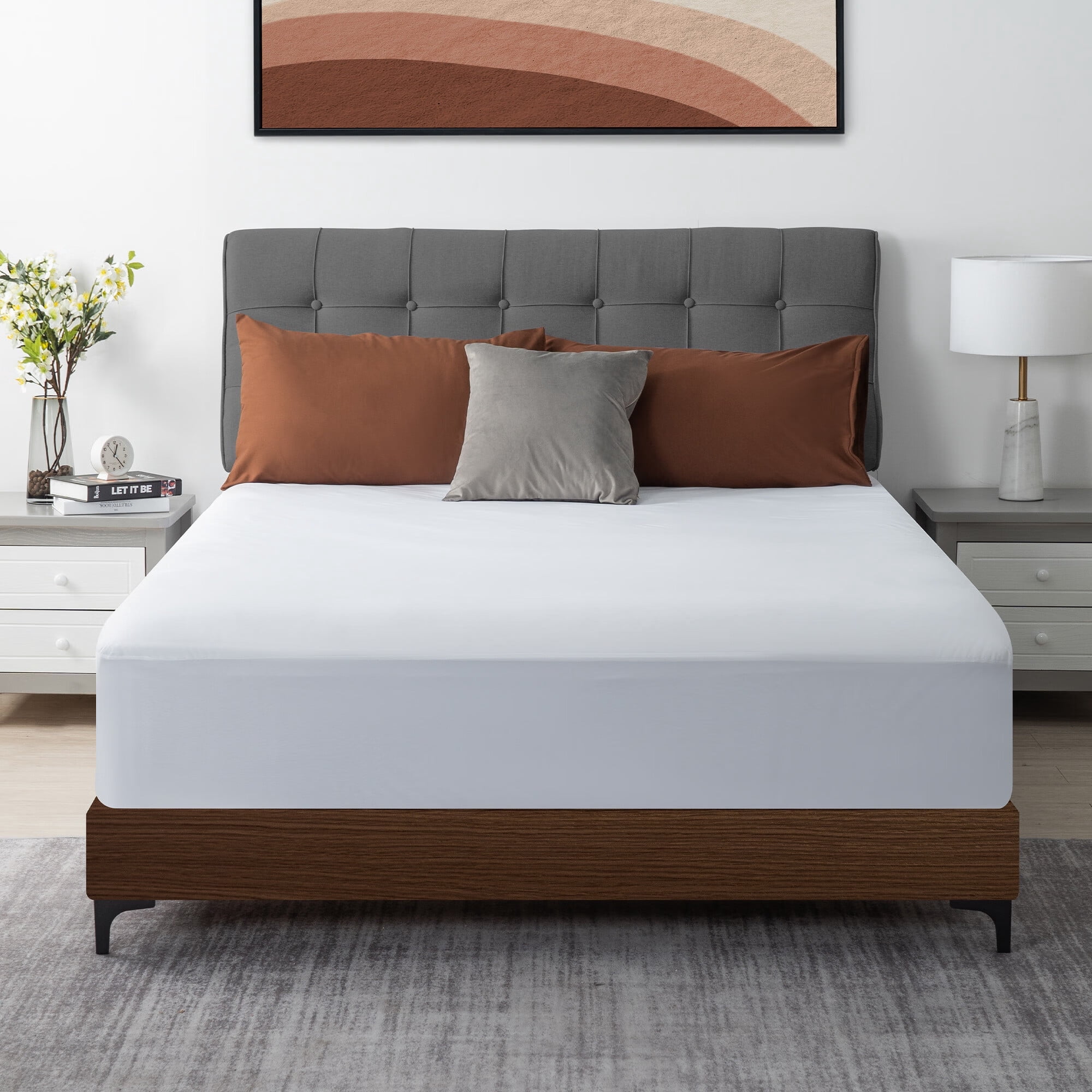 Ang Qi Hypoallergenic Bed Cover, Waterproof Protective Queen Mattress ...