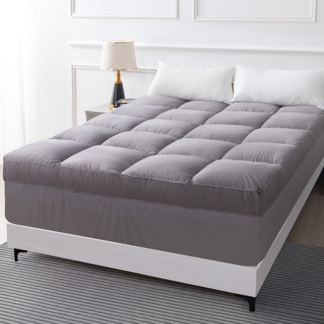 Ang Qi Extra Thick Queen Size Mattress Topper, Plush Pillow Top, Down