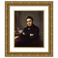 thumbnail image 1 of Angélique Mongez 12x14 Gold Ornate Wood Frame and Double Matted Museum Art Print Titled - Alexandre-Auguste Ledru-Rollin (1807-1874), Journalist and Politician (1838), 1 of 4