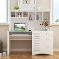 thumbnail image 1 of AngLink Home Office Computer Desk Hutches Big Storage Space Study Table, White, 1 of 14