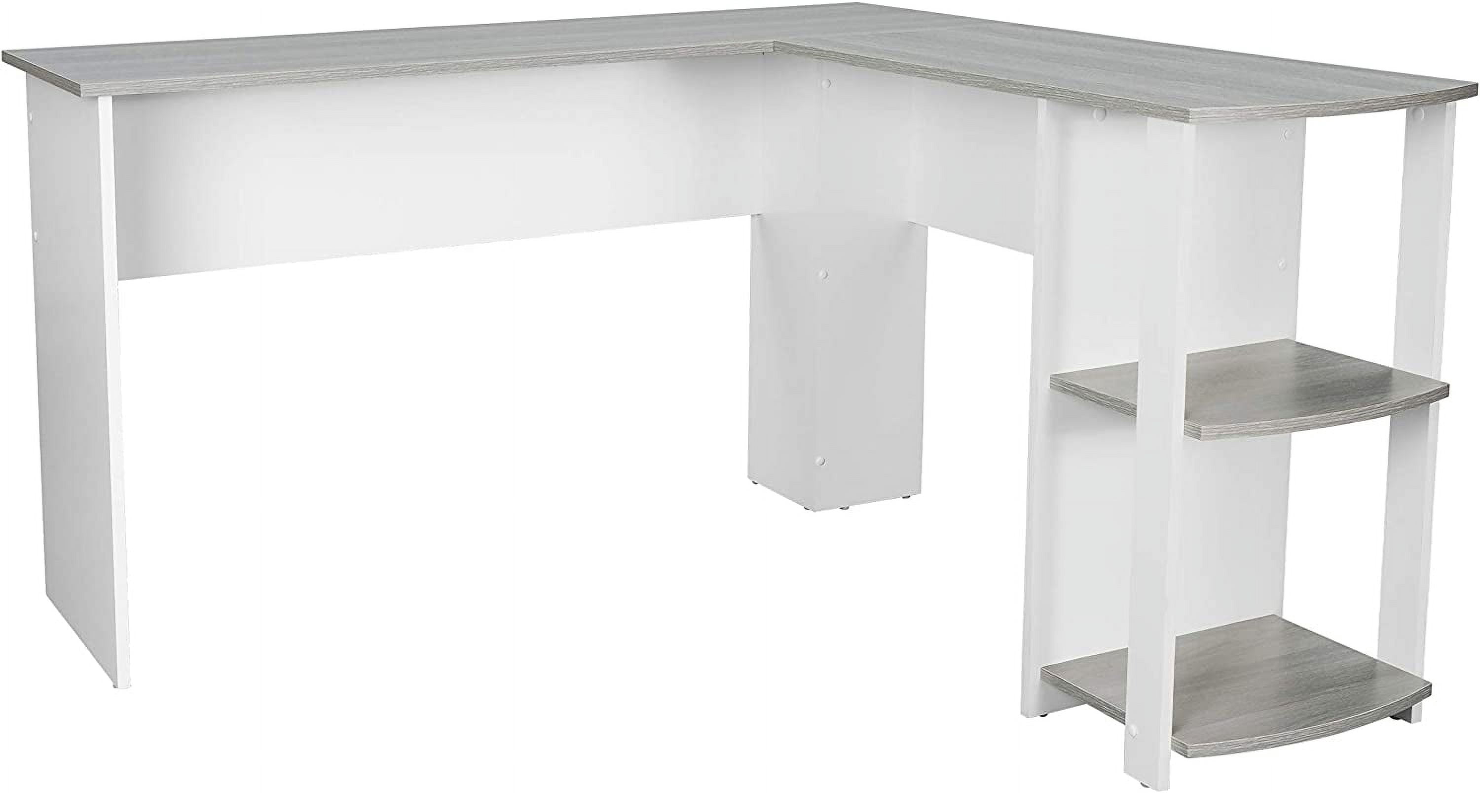 Picture Idea: Anglink Shaped Desk Modern Computer Desk With Corner Bookshelf Side