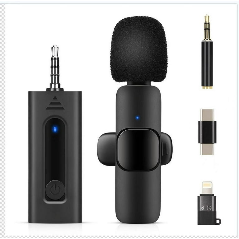 AngLink Wireless Lavalier Microphone System - Bluetooth 5.3 Plug&Play Lapel  Mic with Clip Compatible iPhone DSLR Camera Camcorder Android for