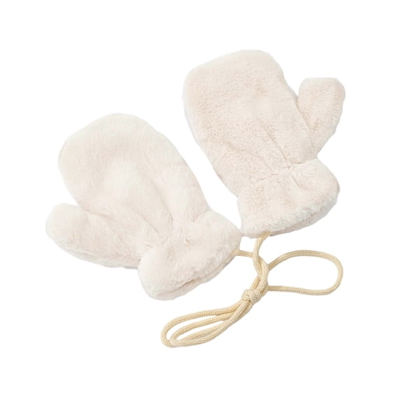 Angala Autumn And Winter Solid Color Children's Mitten Glossy Plate Warm And Thickened Neck Hanging For Children 2 5 Cozy Stylish Basic Gloves Mittens