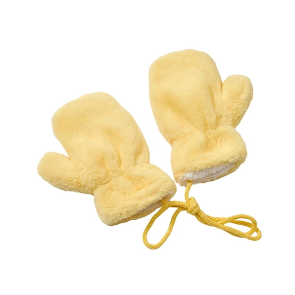 Angala Autumn And Winter Solid Color Children's Mitten Glossy Plate Warm And Thickened Neck Hanging For Children 2 5 Soft Stylish Basic Gloves Mittens