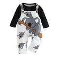 thumbnail image 1 of Angala Baby Boys Romper Jumpsuit Long Sleeve Animal Print Koala Outfit Casual Playwear For 0-18 Months Soft Comfortable Everyday Wear Breathable Cute Baby Bodysuits 9-12 Months, 1 of 9