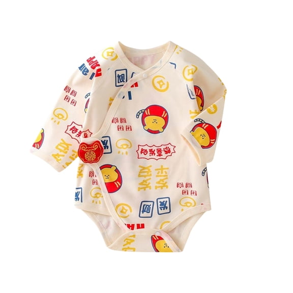 Angala Baby Clothes Spring And Autumn Baby Pure Cotton Clothes Baby Cute Triangle Crawling Suit Breathable Cute Stylish Children Bodysuits 6-9 Months