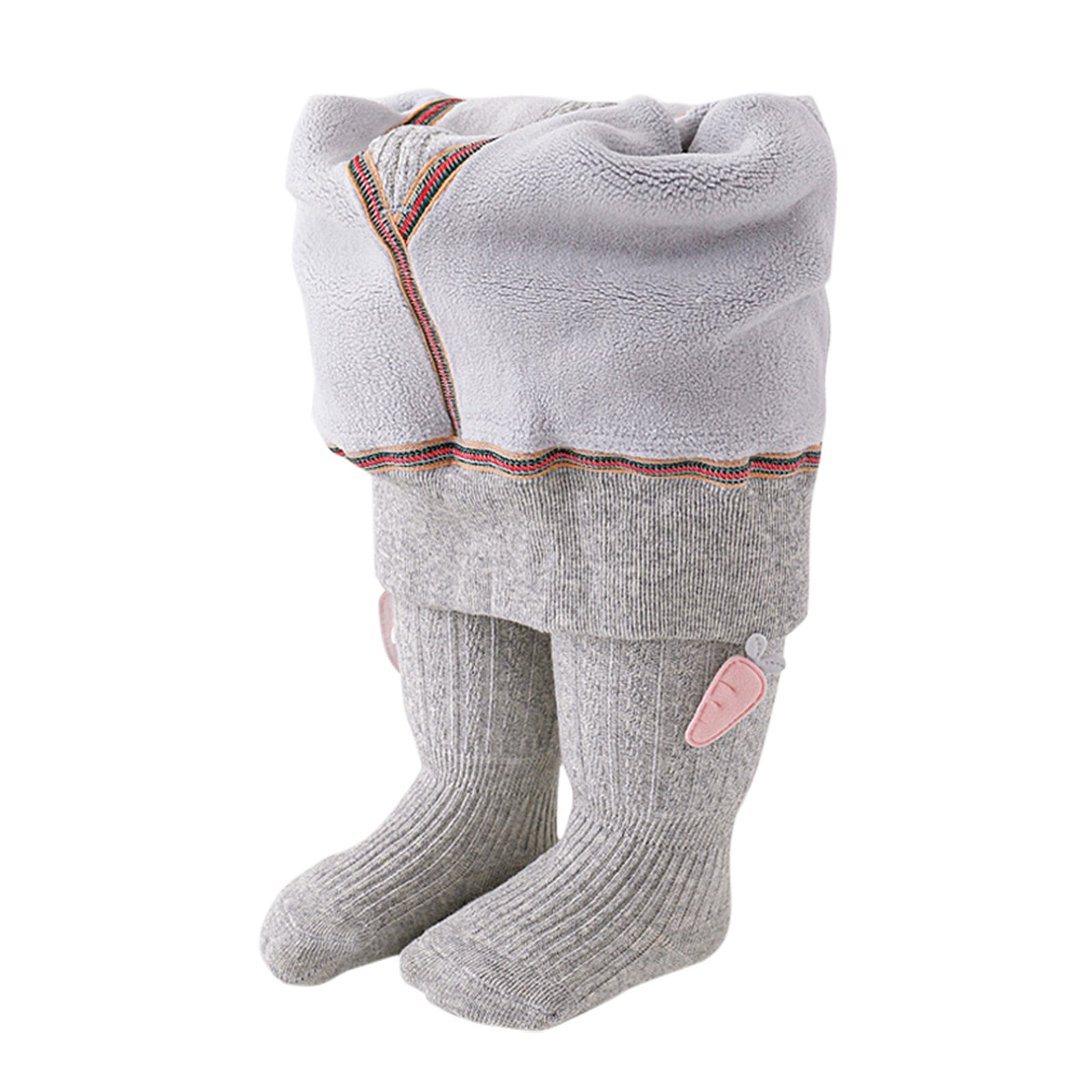 Babyhug Knit Solid Color Footed Woollen Bootie Leggings - White main image 1