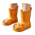 thumbnail image 1 of Angala Baby Rain Boots Mid Calf Capybara Design Waterproof Lightweight Cute Rainy Season Rain Boots Kids Size 8-9 Years Orange, 1 of 8