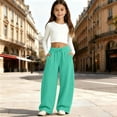 thumbnail image 1 of Angala Big Girls Athletic Pants Curved Leg Sweatpants With Pockets And Drawstring Fall Casual Girls Baggy Trousers, 1 of 6
