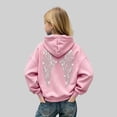 thumbnail image 1 of Angala Big Girls Hoodie Rhinestone Angel Wings Fall Sweatshirt Sequin Girls Cozy Athletic Top Size 11-12 Years Pink, 1 of 9