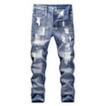 thumbnail image 1 of Angala Boy's Fit Ripped Distressed Fashion Kids Denim Jeans Pants Loose Cozy Children's Trousers, 1 of 6