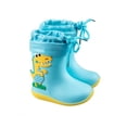 thumbnail image 1 of Angala Boys Rain Boots Mid Calf Cartoon Dinosaur Appliques Waterproof Kawaii Adjustable Lightweight Rain Boots For Boys Size 2-3 Years Blue, 1 of 3