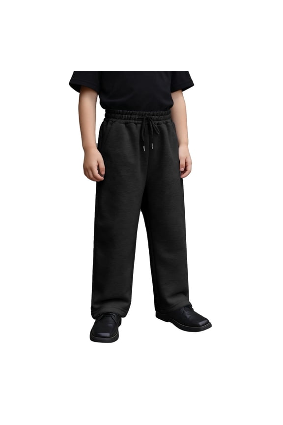 Boys Straight Leg Pants With Slant Pockets Comfortable Casual Trousers For Kids Soft Breathable Fabric Easy Play Movement Daily Wear Durable Design For Children Cozy Breathable Toddler Pants