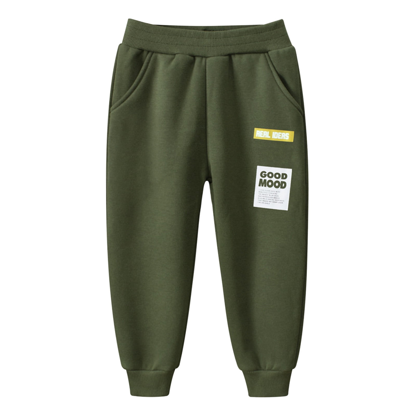 Angala Boys Thermal Pants With Letter Print Lined Joggers Comfortable ...