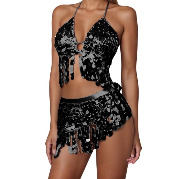 Angala Carnival Belly Dance Hip Scarf With Fringe And Sequins For Stage Performance And Practice Exotic Dancer Beautiful Stylish Women's Skirt