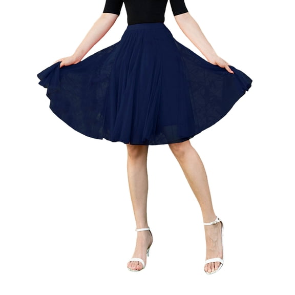 Angala Carnival High Knee Skirt Quality Pleated Length Skirt Dancing Womens Adult Skirt Beautiful Stylish Women's Skirt